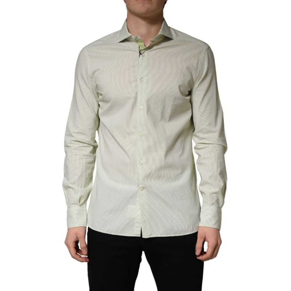 Domenico Tagliente Light Green Long Sleeves Formal Dress Men's Shirt